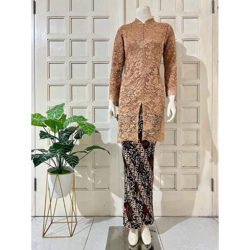 Jual ATASAN KEBAYA BROKAT TUNIK KERAH SANGHAI/KEBAYA SERAGAMAN