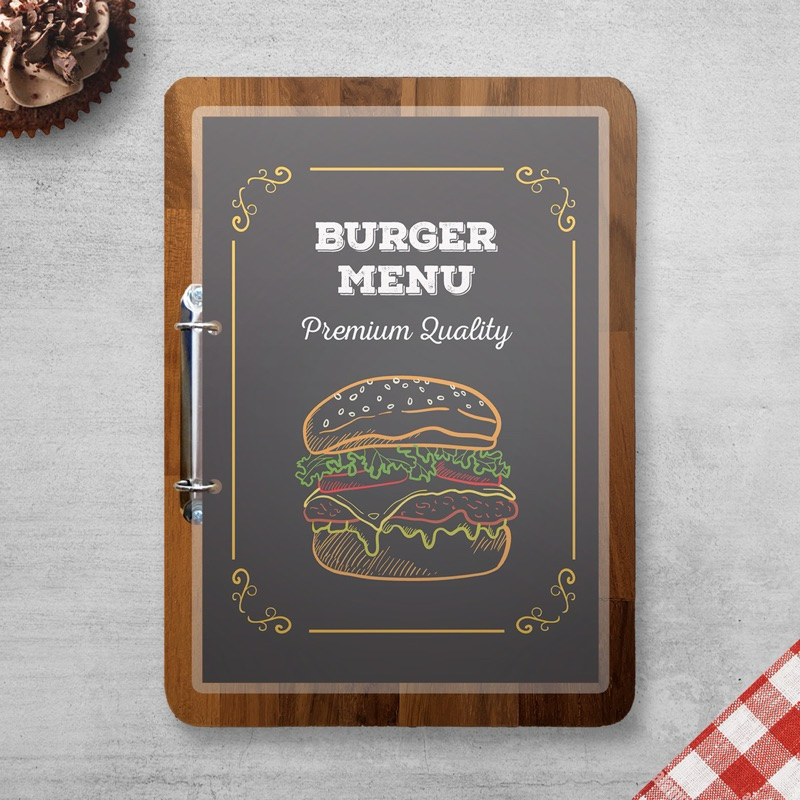 Jual Tempat Menu Kayu JATI A4, Alas Menu untuk kertas ukuran A4 ...
