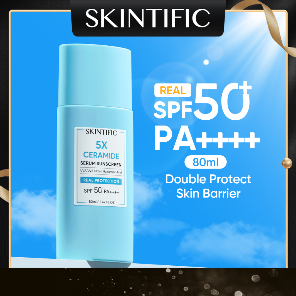 Jual [80ml] SKINTIFIC 5X Ceramide Serum Sunscreen SPF50 PA++++ Skincare ...