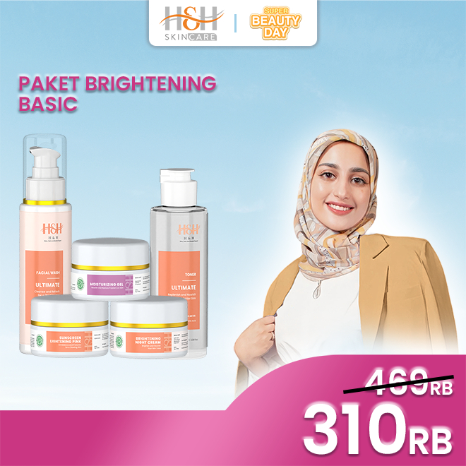 Jual H&H Paket Skincare Brightening Basic 5 In 1 (Facial Wash, Toner
