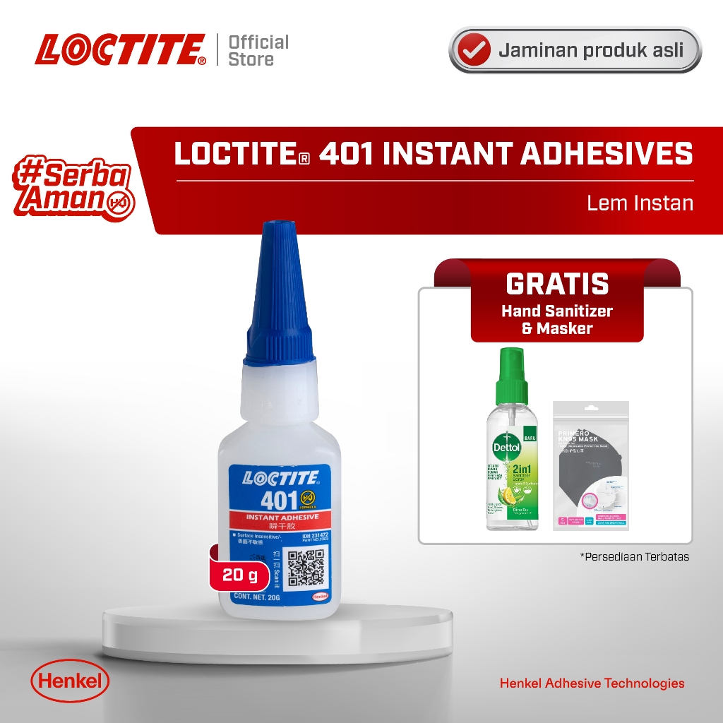 Jual LOCTITE 401 Instant Adhesives Surface Insensitive 20 gram