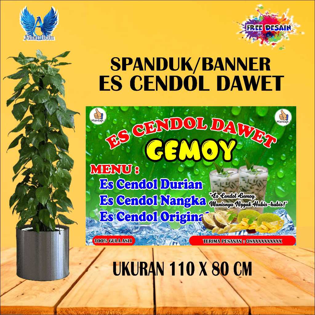 Jual Cetak Banner Cetak Spanduk Es Cendol Dawet Ukuran 110x80 Bisa