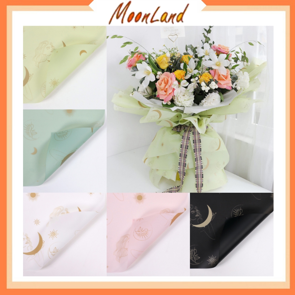 Jual Kertas Buket Full Color motif bulan Cellophane Flower Wrapping ...