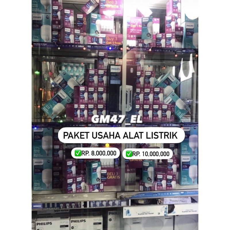 Jual PAKET USAHA ALAT LISTRIK TOKO LISTRIK BARU FREE HADIAH SPANDUK