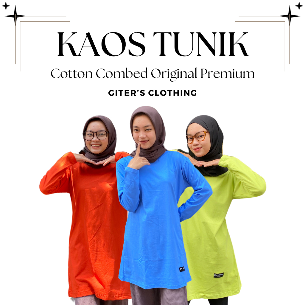 Jual Kaos Tunik Premium New Color Katun Combed 24 S By Giter Clothing