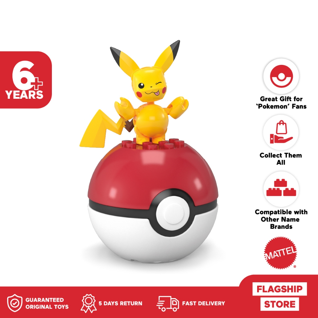 Mega Construx Pokémon Pikachu Da Costruire, 280 Mattoncini, Set Esclusivo Per Bambini 6+ Anni