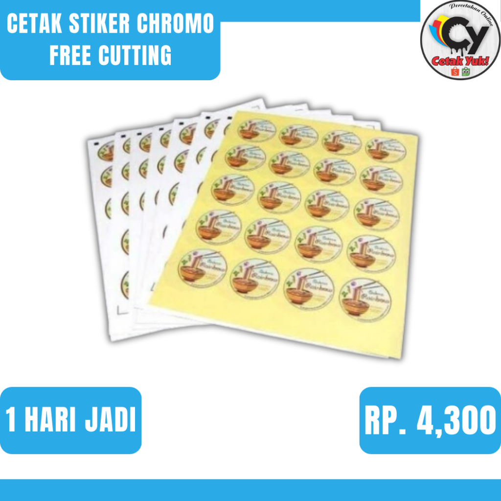 Jual Cetak Print Sticker Stiker Chromo Cromo A3 Cutting Shopee Indonesia