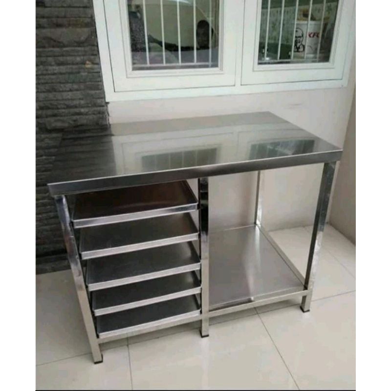 Jual meja adonan roti stenlies steel 100cm | Shopee Indonesia