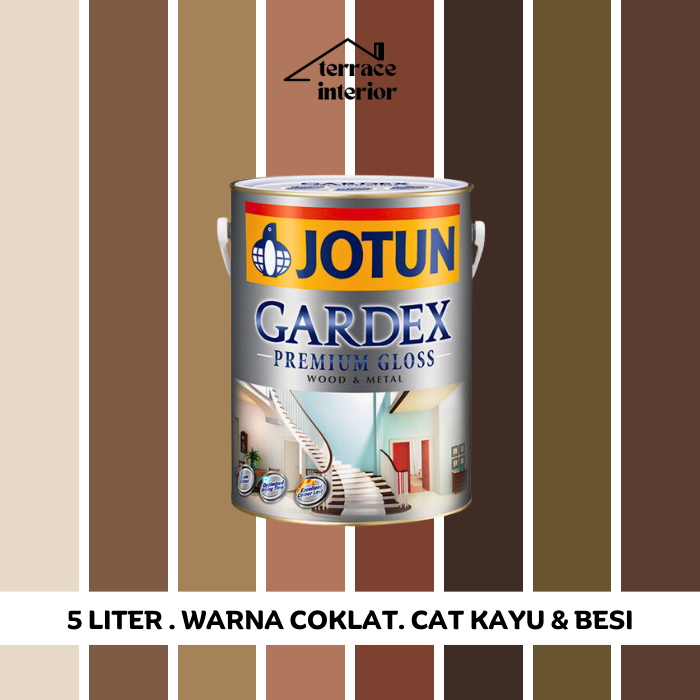 Jual Cat Kayu Besi Gardex Warna Coklat Premium Gloss Jotun L