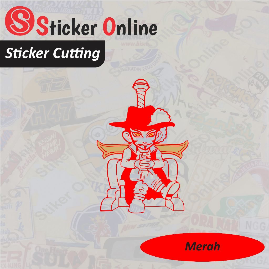 Jual Stiker Dracule Mihawk | Sticker Cutting One Piece Mihawk Motor ...