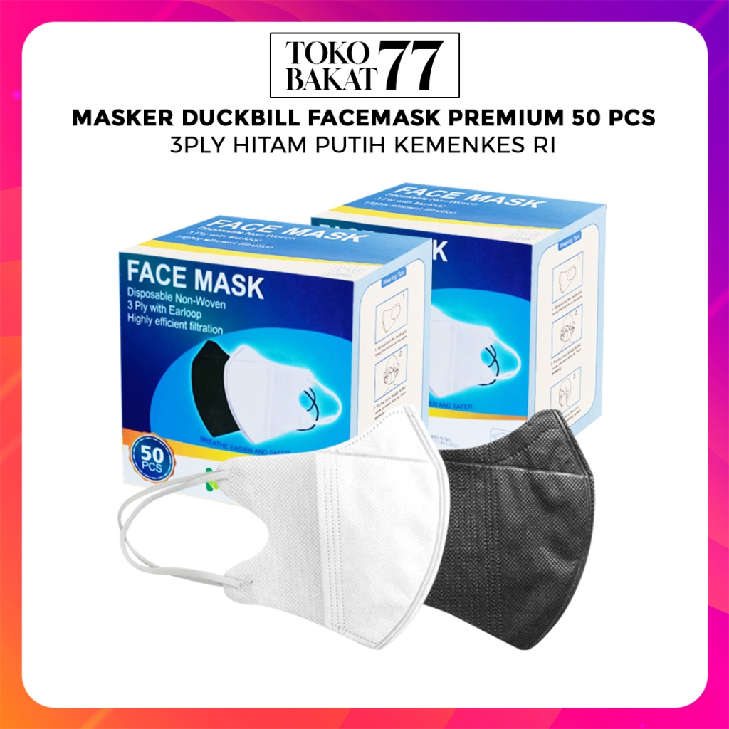 Jual {COD} MASKER DUCKBILL FACEMASK 3PLY 1BOX ISI 50PCS | Shopee Indonesia