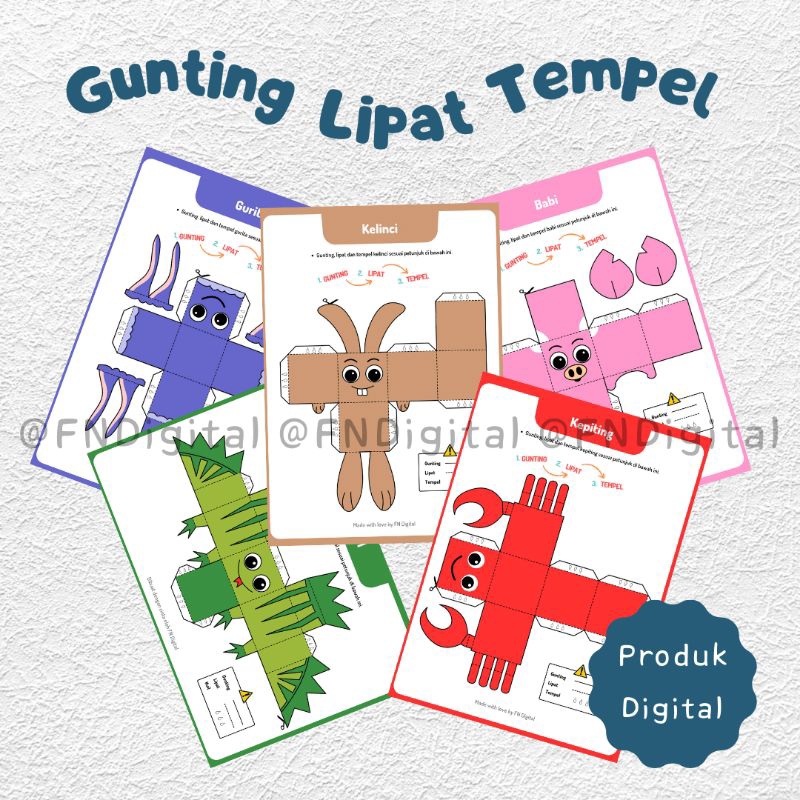 Jual BELAJAR GUNTING DAN TEMPEL Siap Cetak Printable Worksheet CUT AND ...