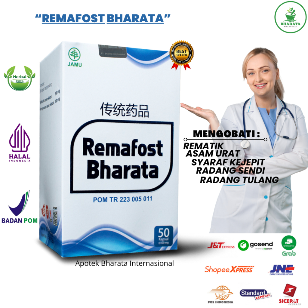 Obat Rematik Asam Urat Obat Herbal Syaraf Kejepit Paling Ampuh Remafost Bharata 100% Original