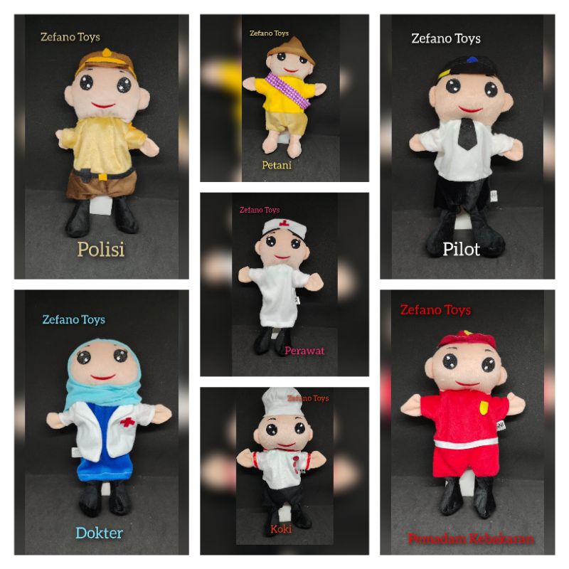 Jual Boneka Tangan KARAKTER PROFESI ( ADA 8 PROFESI ) Ber-SNI | Shopee ...