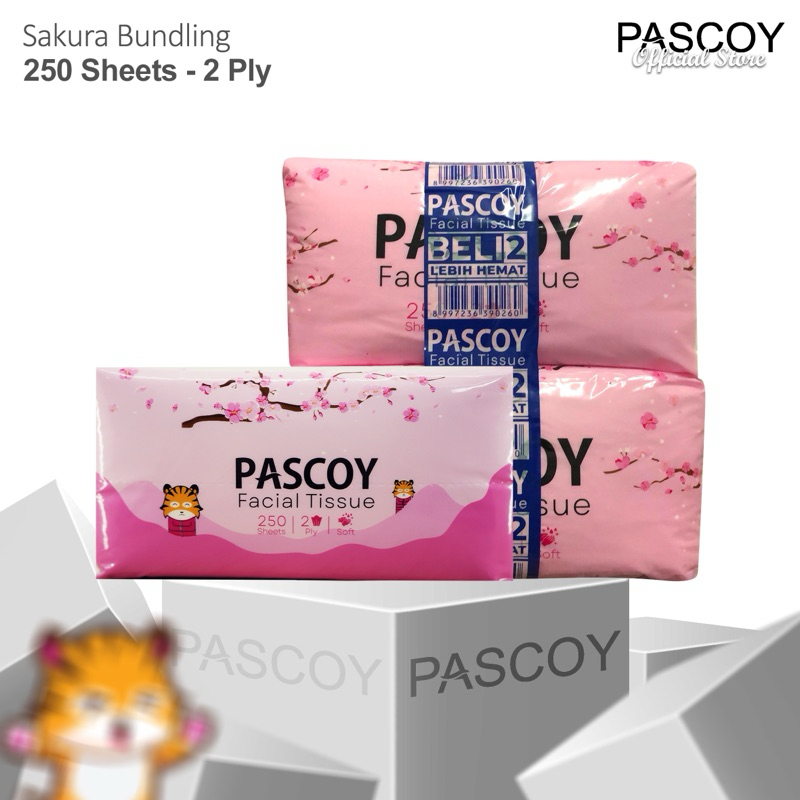 Jual Pascoy -Facial Tissue 250 Sheets Sakura 2ply / (Bundle) Beli 2 ...