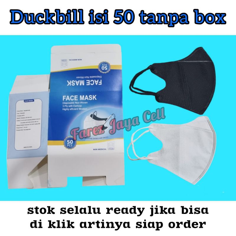 Jual Duckbill isi 50pcs No Box, Masker duckbill murah | Masker isi ...