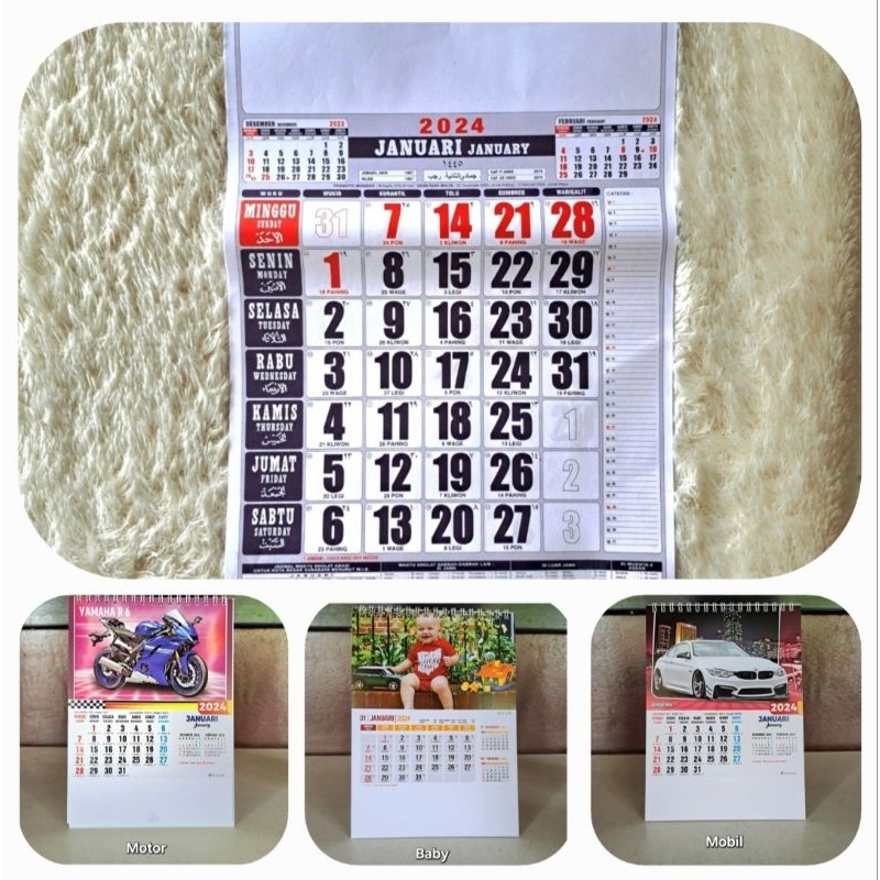 Jual Kalender Angka Bulanan Besar 2024kecilkalender Meja Shopee Indonesia 