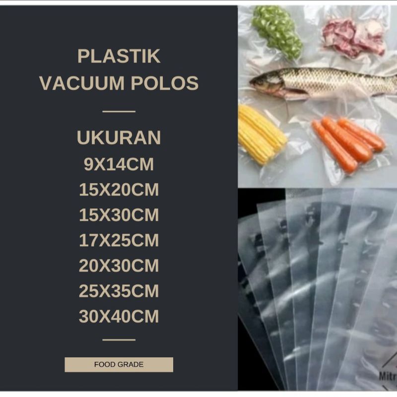 Jual Plastik Vacuum Makanan Polos Vacuum Bag Plain Vacuum Sealer