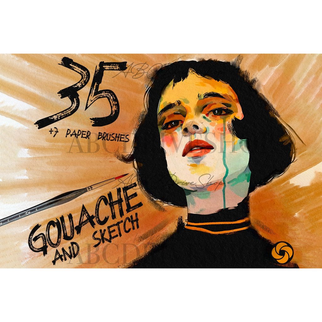 Jual Procreate Brush - 35 Gouache + 7 Paper Brushes | Shopee Indonesia