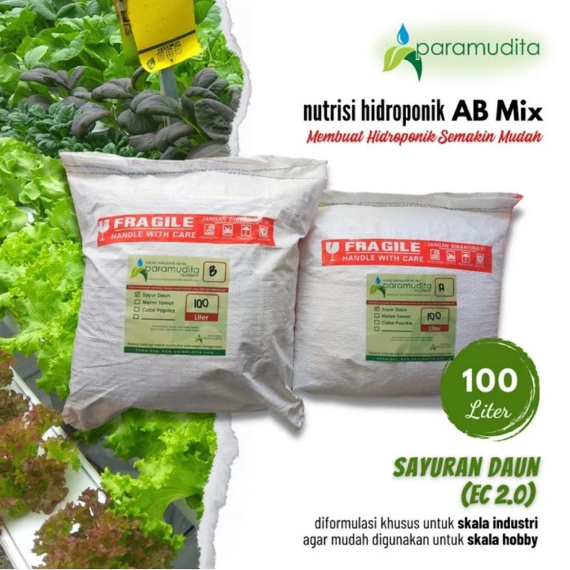 Jual Nutrisi Hidroponik Ab Mix Sayur Daun 100 Liter || Paramudita ...