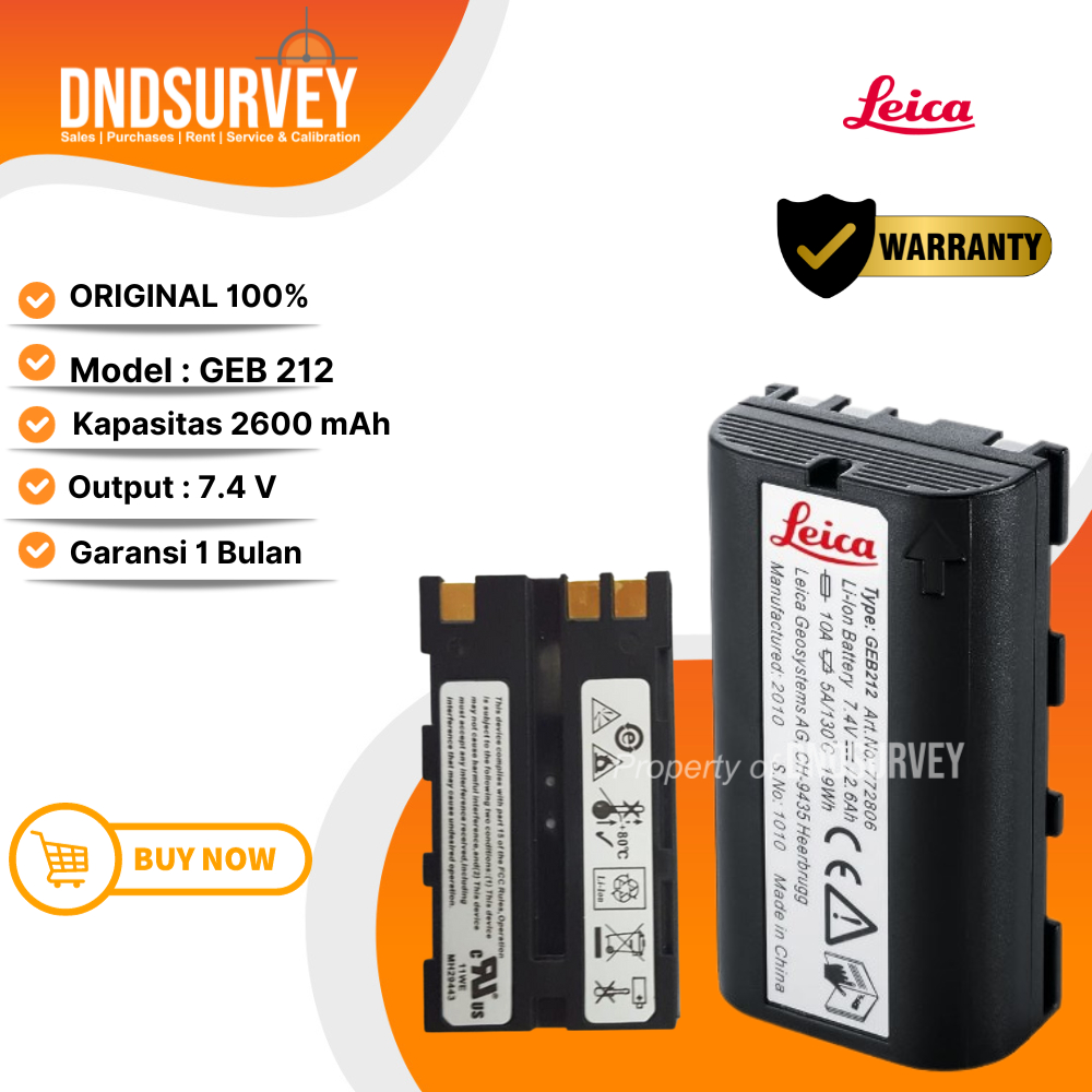Jual Battery Leica GEB212 - Baterai Leica GEB 212 Total Station Leica ...