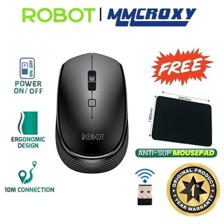 Robot M205 Mouse Wireless Mouse Optical 2.4Ghz + Mouse Pad