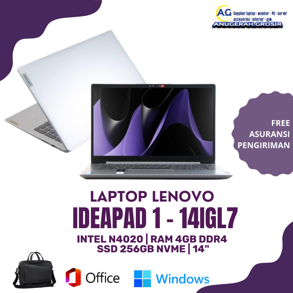 Jual Laptop Baru Lenovo Ideapad 1 14igl7 N4020 Ram 4gb Ssd 256gb Nvme