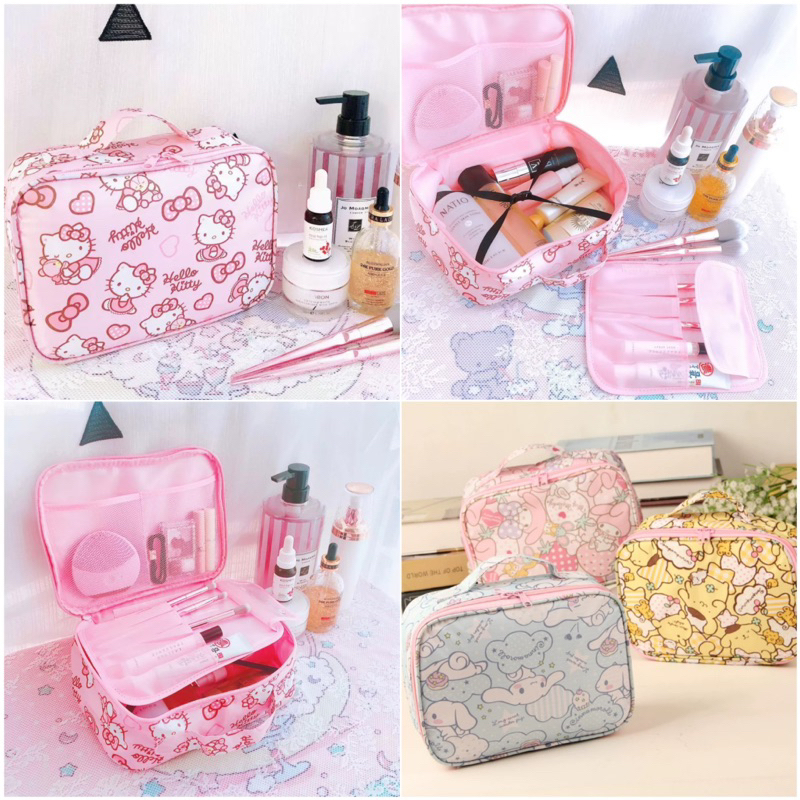 Jual kawaii sanrio make up bag travel organizer tas make up imut