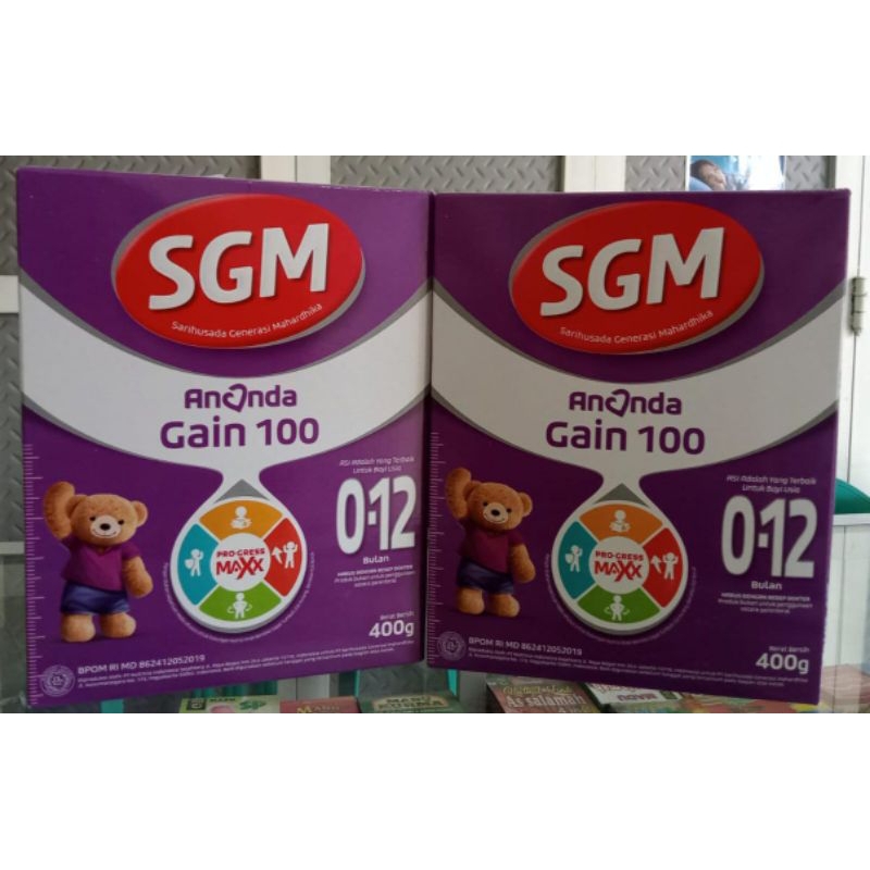 Jual Sgm gain 100 usia 0 - 12 bulan 400 gram box | Shopee Indonesia