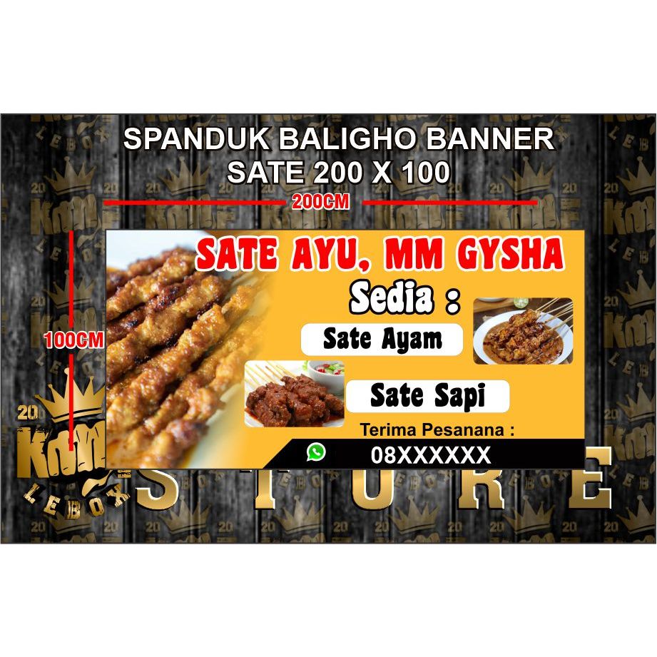 Jual Cetak Spanduk Banner Baligho Murah Sate Ayam Sapi Shopee Indonesia