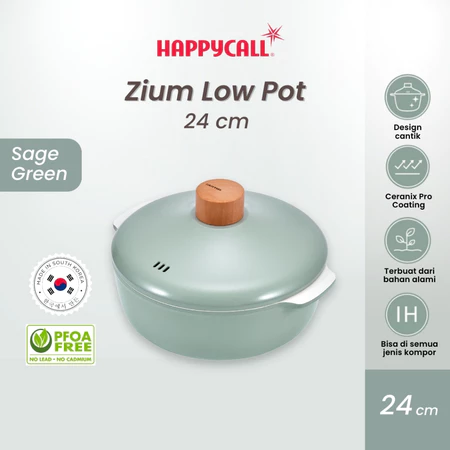 Happycall Zium IH Low Pot 24 cm - Panci Multifungsi Anti Lengket