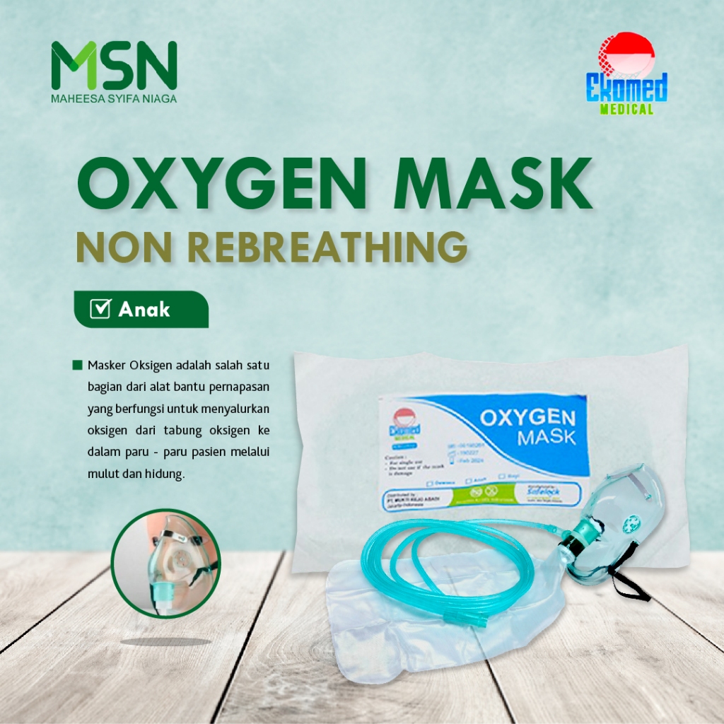 Jual Masker Oksigen Anak | Oxygen Mask Non Rebreathing EKOMED | Shopee ...