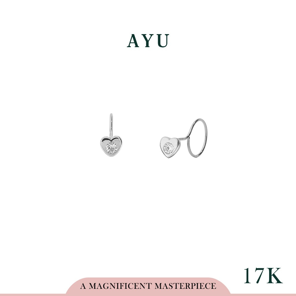 Jual AYU Anting Emas Toge - Mini Heart Single Stone Round Loop 17k ...