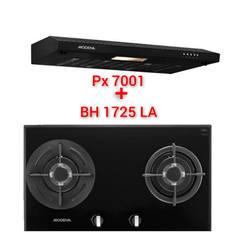 Jual Paket Kompor Modena BH 1725 LA Tungku kuningan dan Cookerhood Px ...