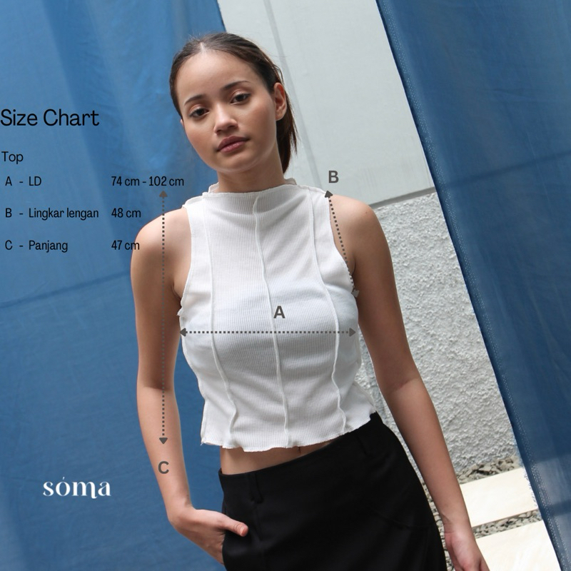 Jual SIGMA TOP - SOMA Ribbed Knit Square Tank Tanktop Summer Sabrina ...