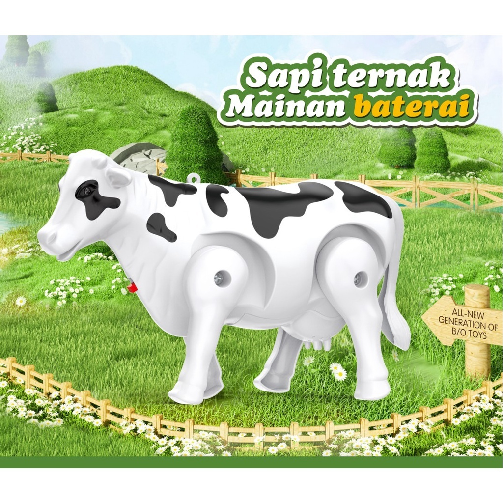 Jual MAINAN EDUKATIF SAPI TERNAK MILK COW BATERAI BISA JALAN ADA LAMPU ...