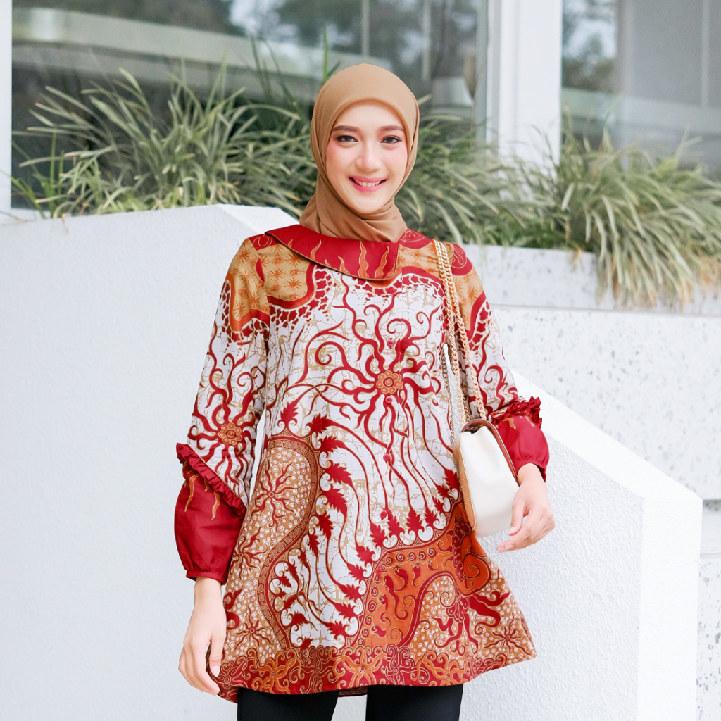 Jual Artanti Tunik Batik Wanita Modern Batik Kerja Kantor Wanita | Shopee  Indonesia