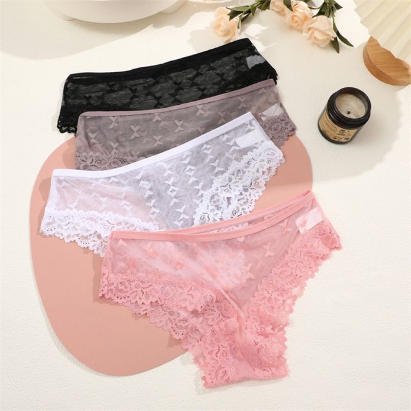 Jual FINETOO FT107 Sexy Celana Dalam Full Renda Kupu Lace Wanita