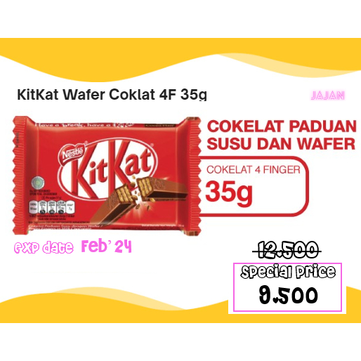 Jual KitKat Kit Kat Wafer Coklat 4F 35 Gram | Shopee Indonesia