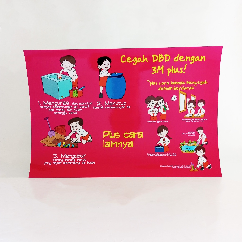 Jual Poster Cegah Dbd Dengan 3m Plus Poster Demam Berdarah Poster