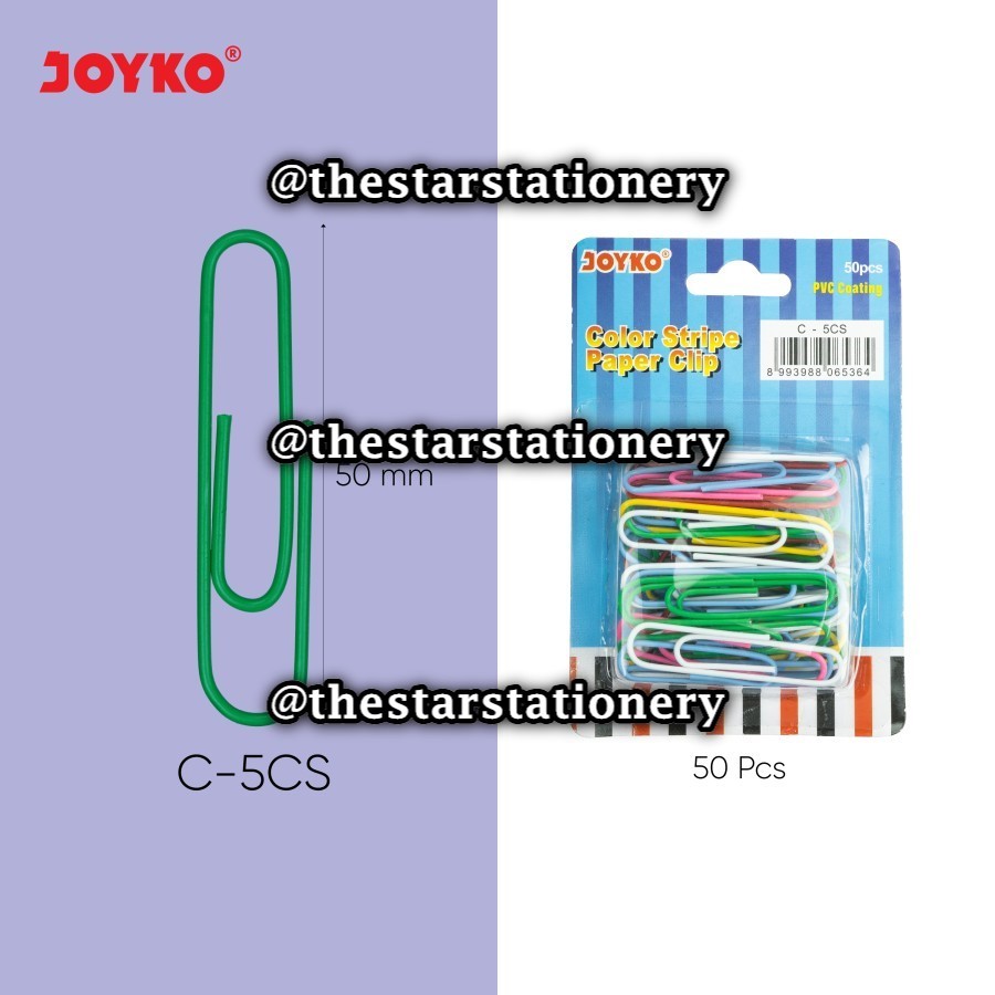 Jual 1 Set Paper Clip Joyko C 5cs C 3100 Warna Klip Penjepit Kertas