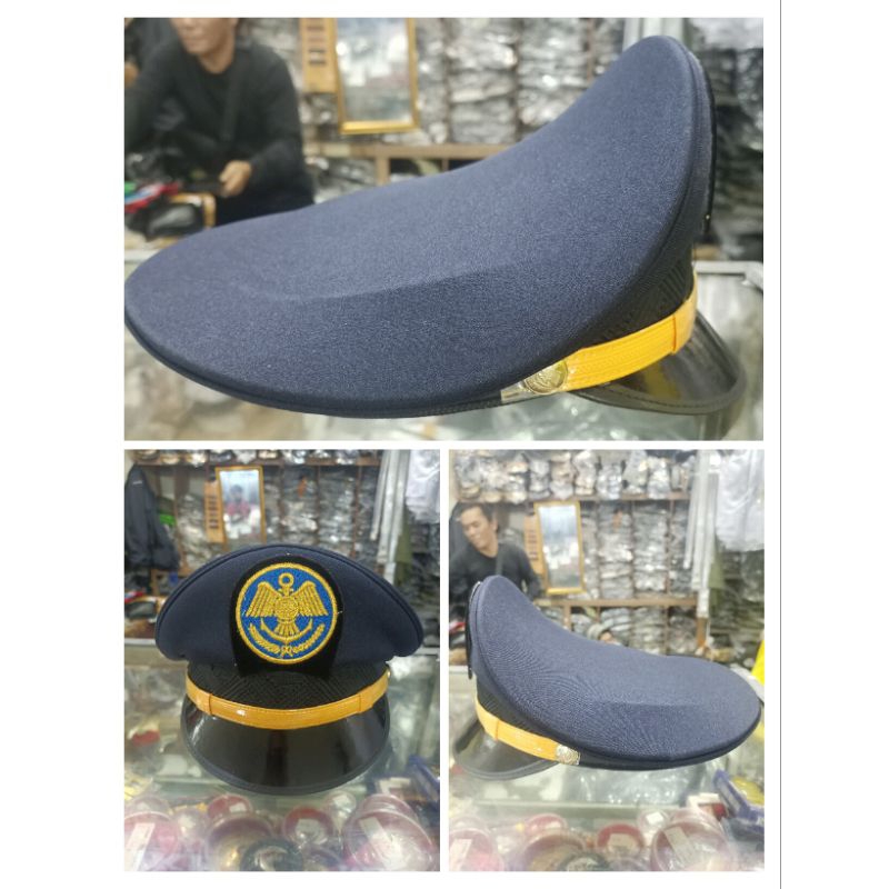 Jual TOPI PET KEMENHUB LIST KUNING TOPI KEMENHUB PNS BIRU DONGKER ...