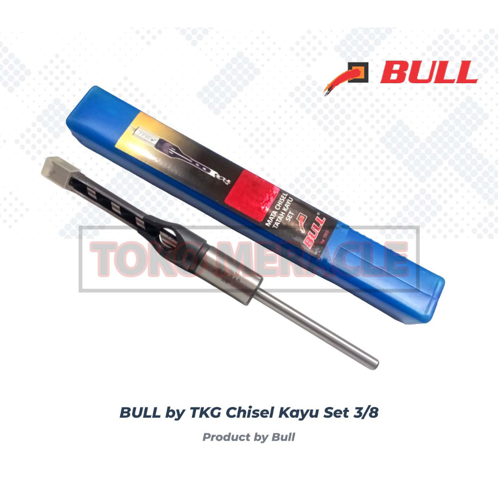 Jual BULL Chisel Kayu Set 3/8 - Mata Bobok Kayu Komplit 3/8 10mm ...