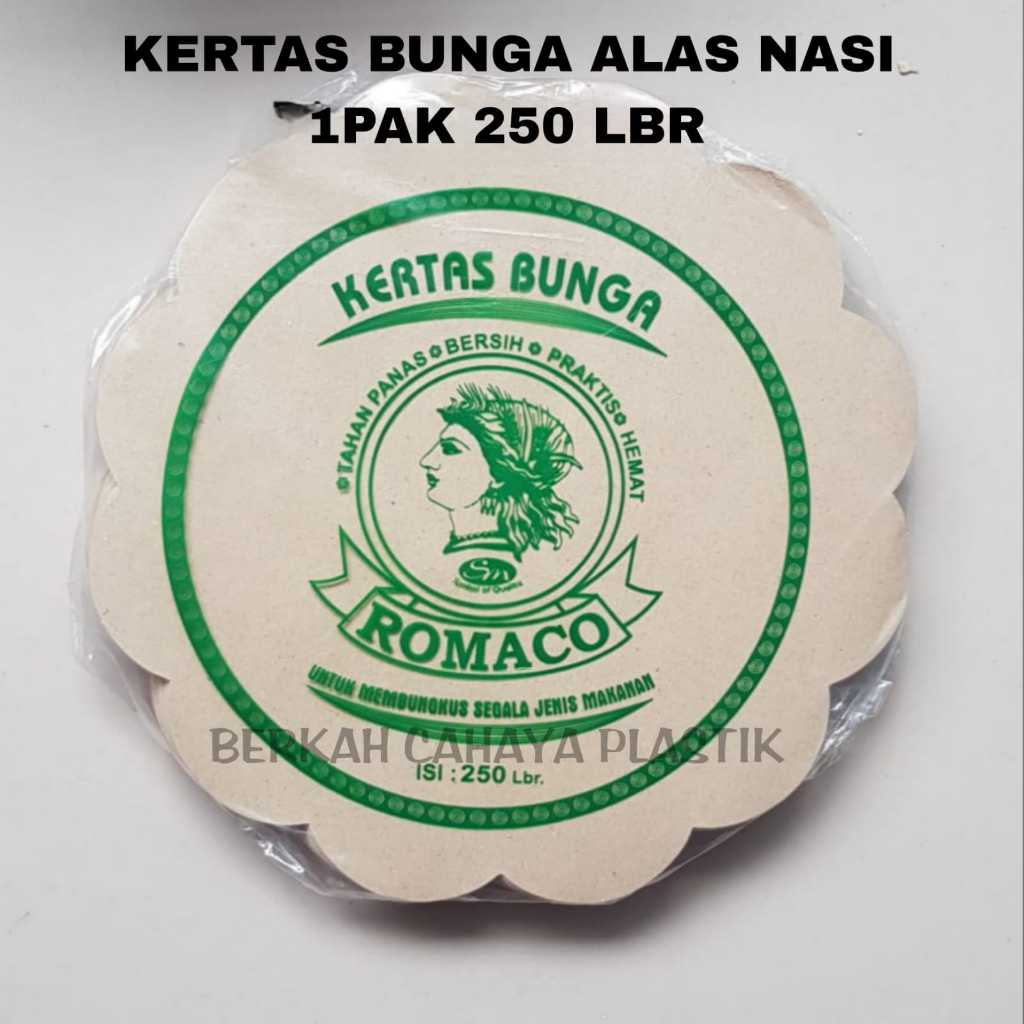 Jual Kertas Nasi Bunga Bulat Romaco Hijau Diameter Cm Lembar Kertas Alas Piring Lidi