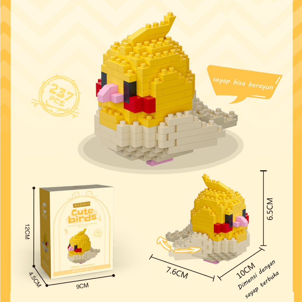 Jual XiNZ 3D Model Burung DIY Bird Building Bricks Block Susun Balok ...