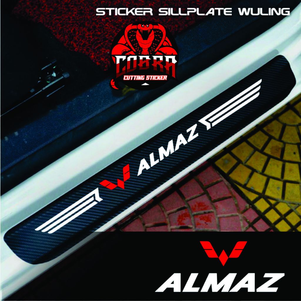 Jual Sticker Sill Plate Carbon Pelindung Pijakan Kaki Pintu Mobil Wuling Almaz Shopee Indonesia