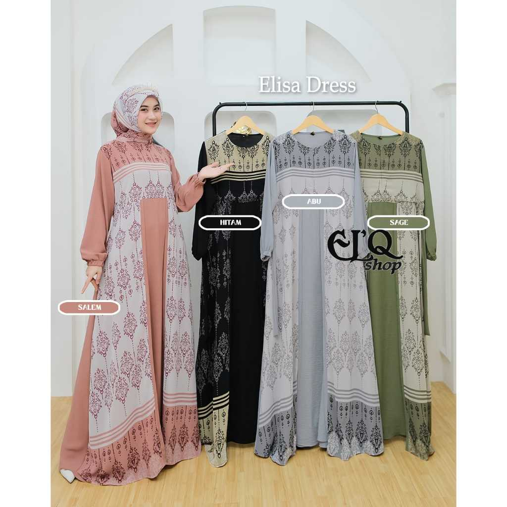 Jual Elisa Dress Terbaru Gamis Only Model Simpel Kekinian Kondagan Ootd