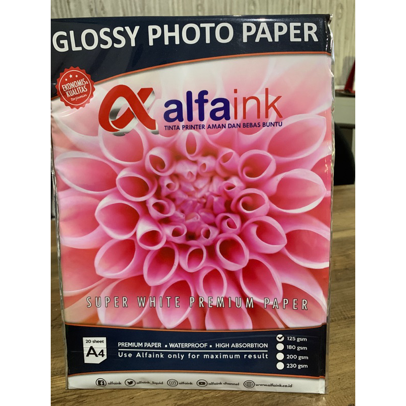 Jual Kertas Foto Glossy A4 120gsm 20 Sheet Shopee Indonesia 1887