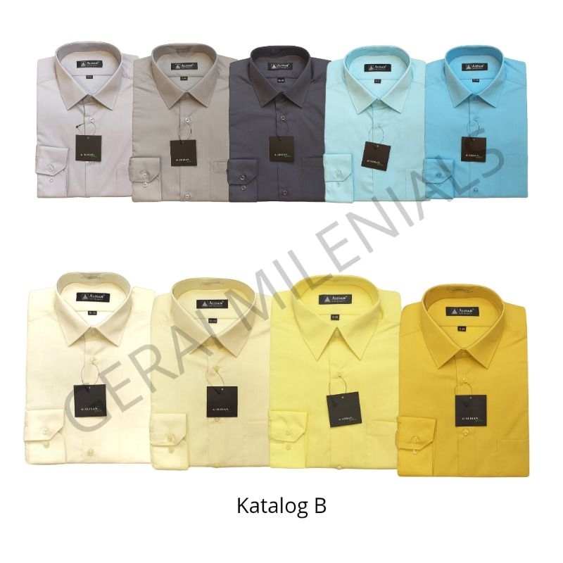 Jual Kemeja ALISAN Lengan Panjang Polos Reguler Fit Katalog Warna B ...