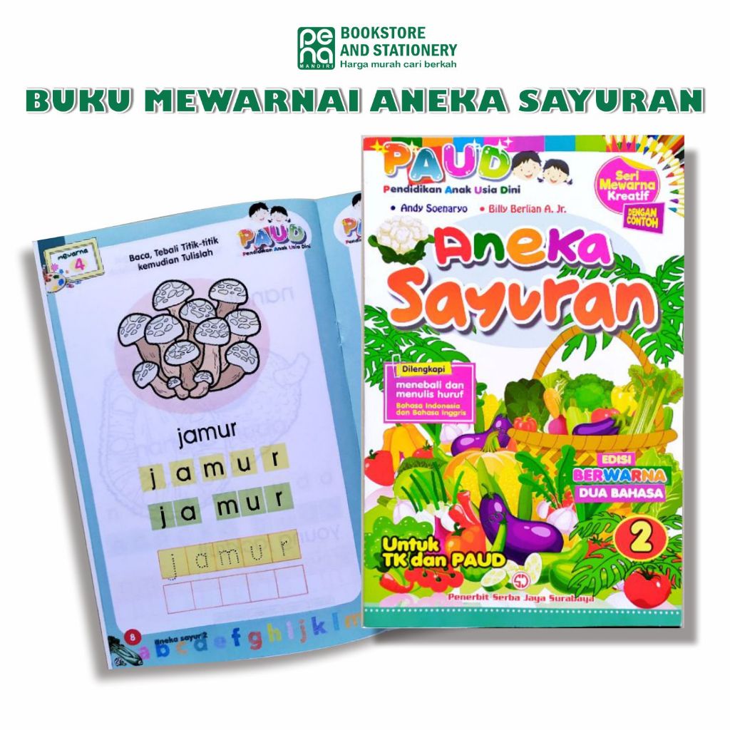 Jual Buku Mewarnai Anak Paud Mewarnai Kreatif Aneka Sayuran Menebali ...